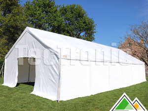 Tente de stockage de 5x10 m avec des bâches en PVC HQ blanc (voici une photo d'une 6x12)