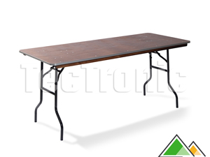 Table pliante robuste avec plateau en bois et base en aluminium