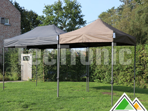 Tente pliante 2x2 m Solid 30 avec bâche marron (tente noire mesure 2x3 mètres)