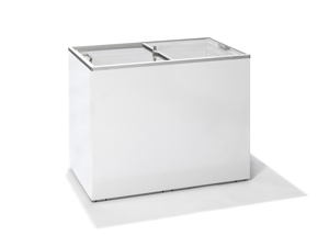 Coffre frigo/congélateur avec couvercle coulissant en verre