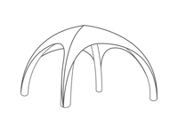 Tente avec armature gonflable blanche