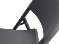 Assise et dossier en polyéthylène gris résistant, pieds en acier laqué