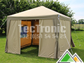 Tente pavillon 3x3 avec toit beige et parois latérales en couleur sable