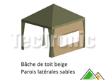 Bâche de toit beige et parois latérales sables