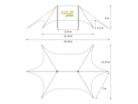 Dimensions tente étoile Twin 14 m