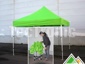 Tente pliante 3x3 m vert lime - compact Solid 40