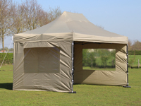 Tente pliante 3x4,5 Solid 30 en sable, ici avec 3 parois