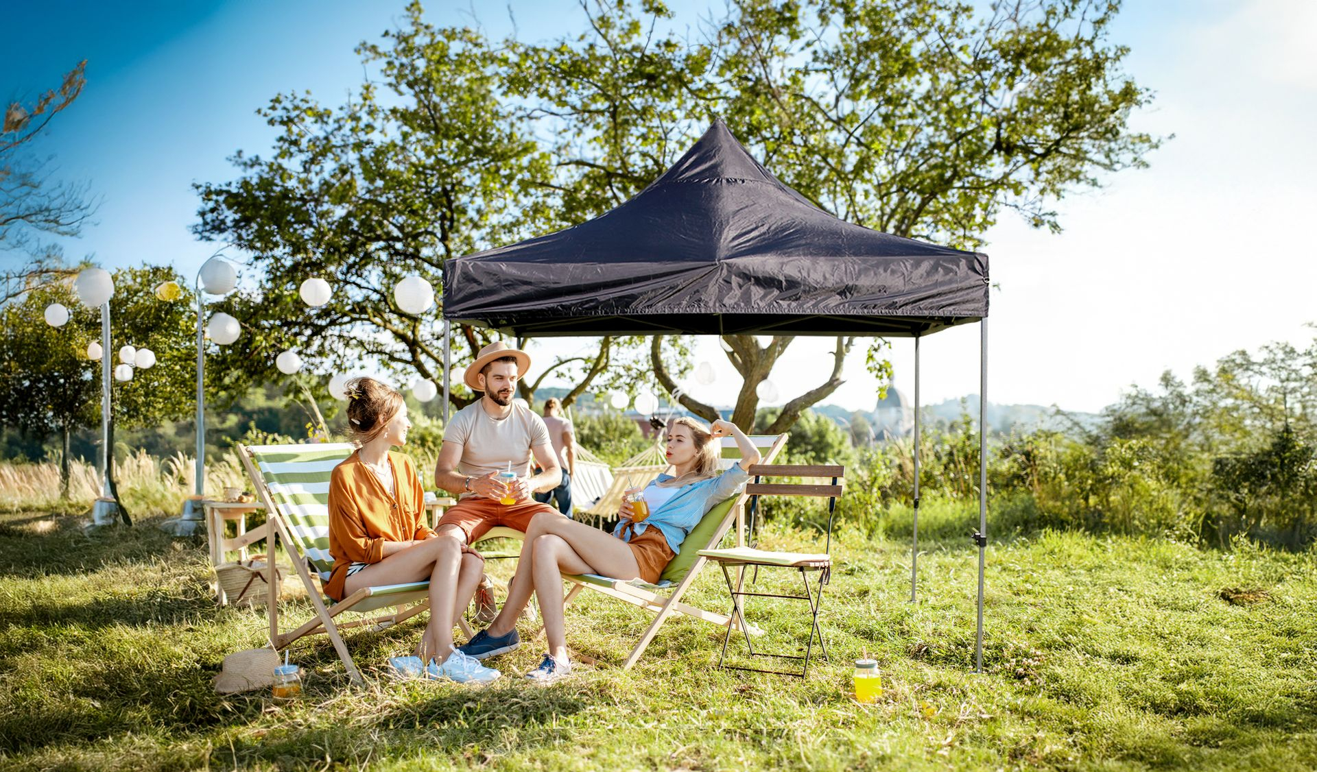 TecTronic Feesttenten tente pliante noire S50 3 x 3 m
