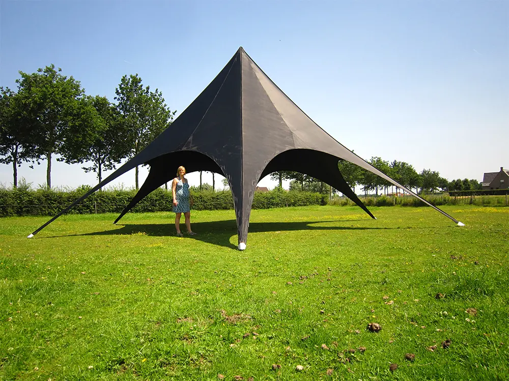 Zwarte stervormige partytent 10 meter