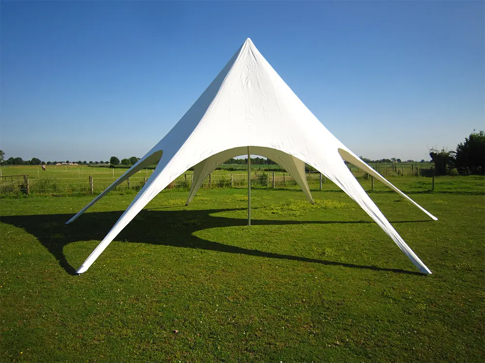 Partytent stervorm 10 meter wit pvc