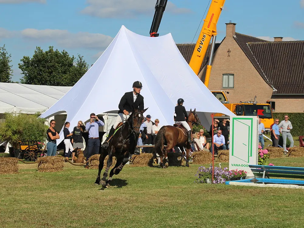 Dubbele stertent in kleur wit