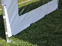 Vouwtent 3 x 6 m s50 pvc zijwand met raam bevestigd aan frame via velcro