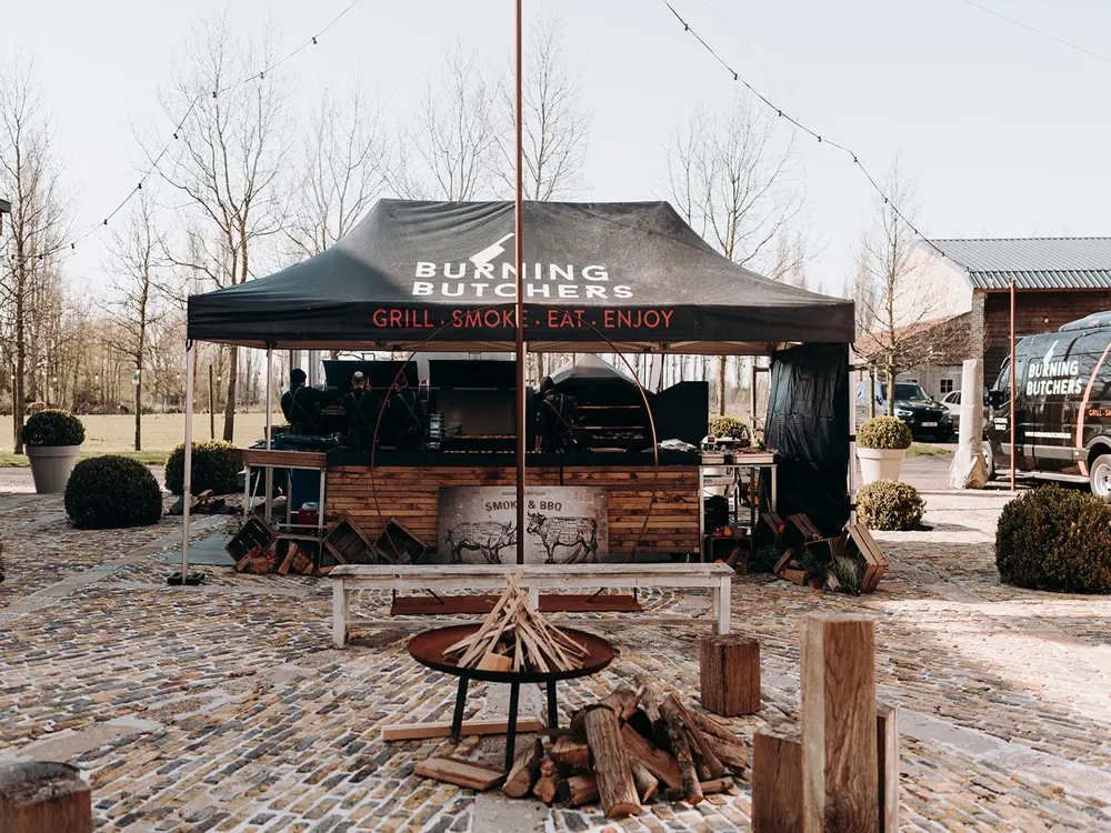 Burning Butchers bedrukte vouwtent