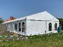 Witte pvc kadertent met stevig aluminium frame