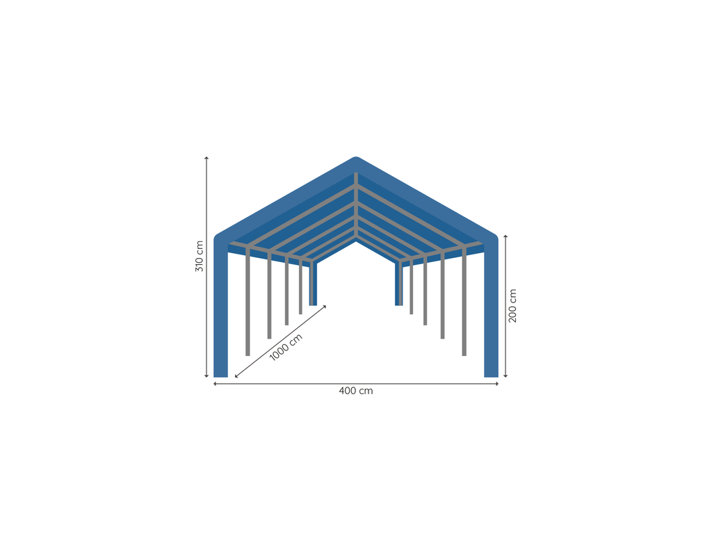 Partytent 4 x 10 m afmetingen