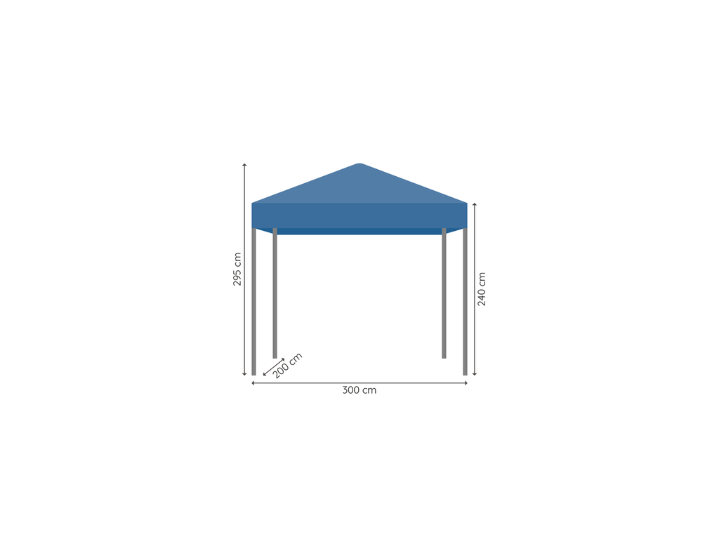 Vouwtent 2 x 3 m S40 afmetingen