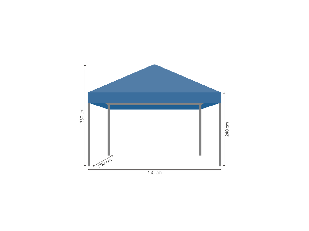 Vouwtent 3 x 4,5 m S40 afmetingen