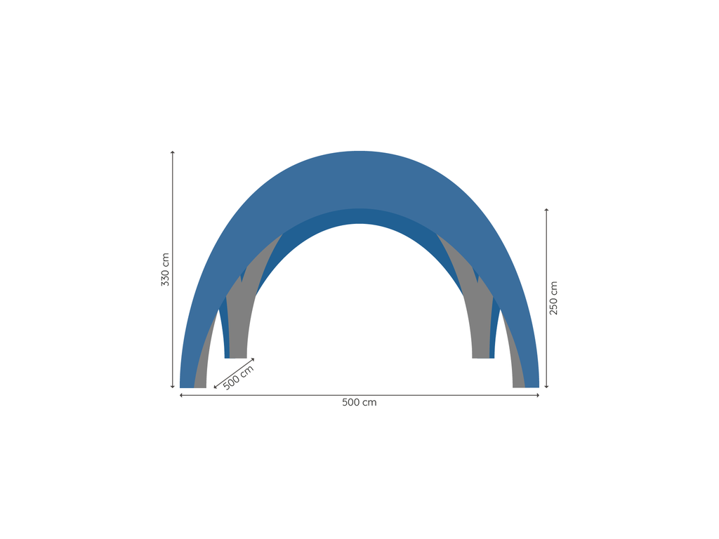 TecTronic inflatable Xspider 5 x 5 m tent afmetingen