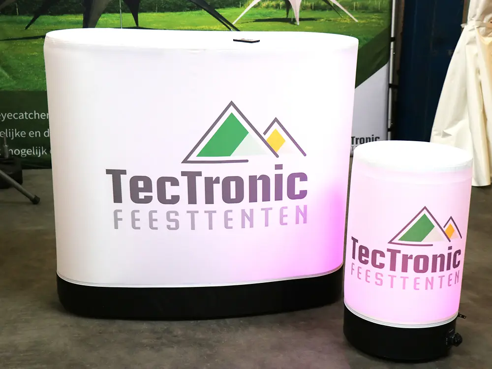 TecTronic opblaasbare kruk en balie met verlichting