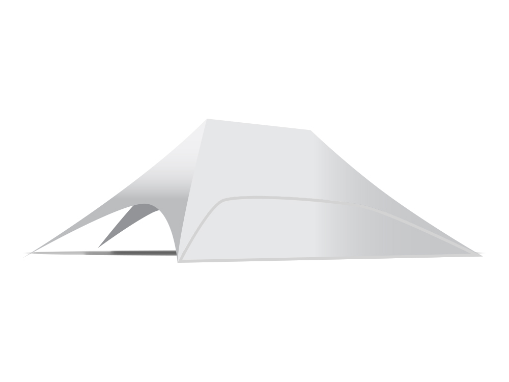Pièce tente étoile twin 12 m : paroi polyester pleine (côté long)