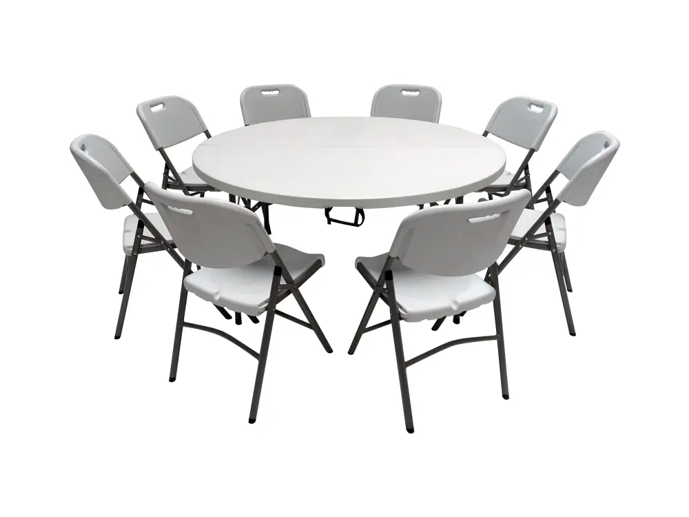 Table ronde pliante 150 cm - plastique