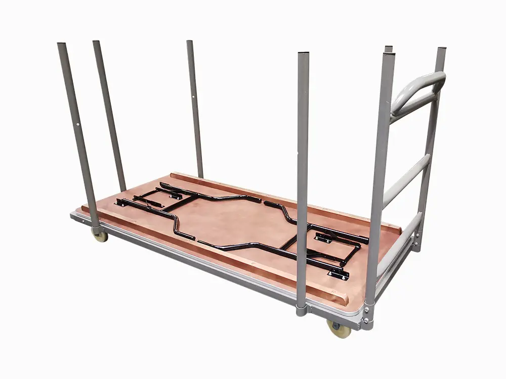 Chariot de transport pour tables pliantes en bois 180 cm