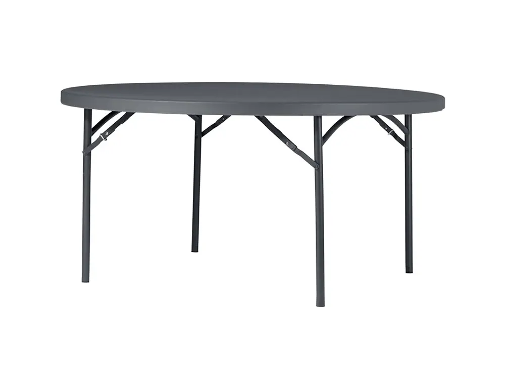 Table ronde pliante - PEHD gris (120 cm)