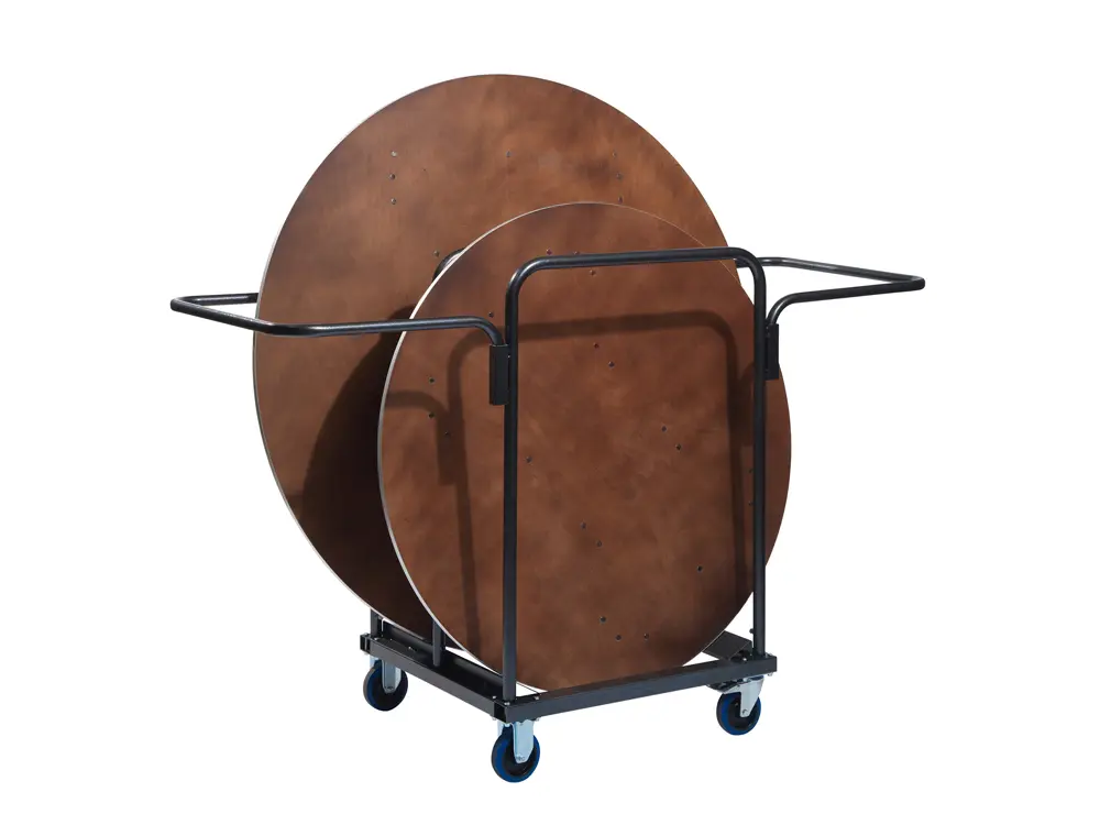 Chariot de transport pour tables rondes pliantes