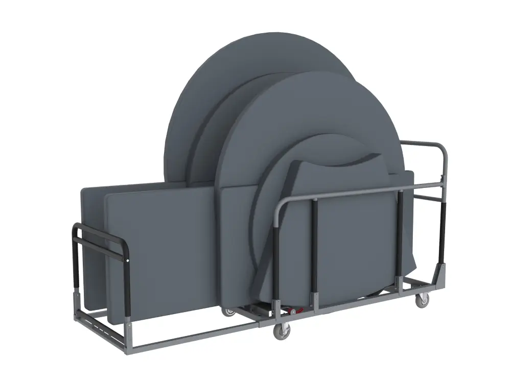 Chariot de transport tables pliantes grises