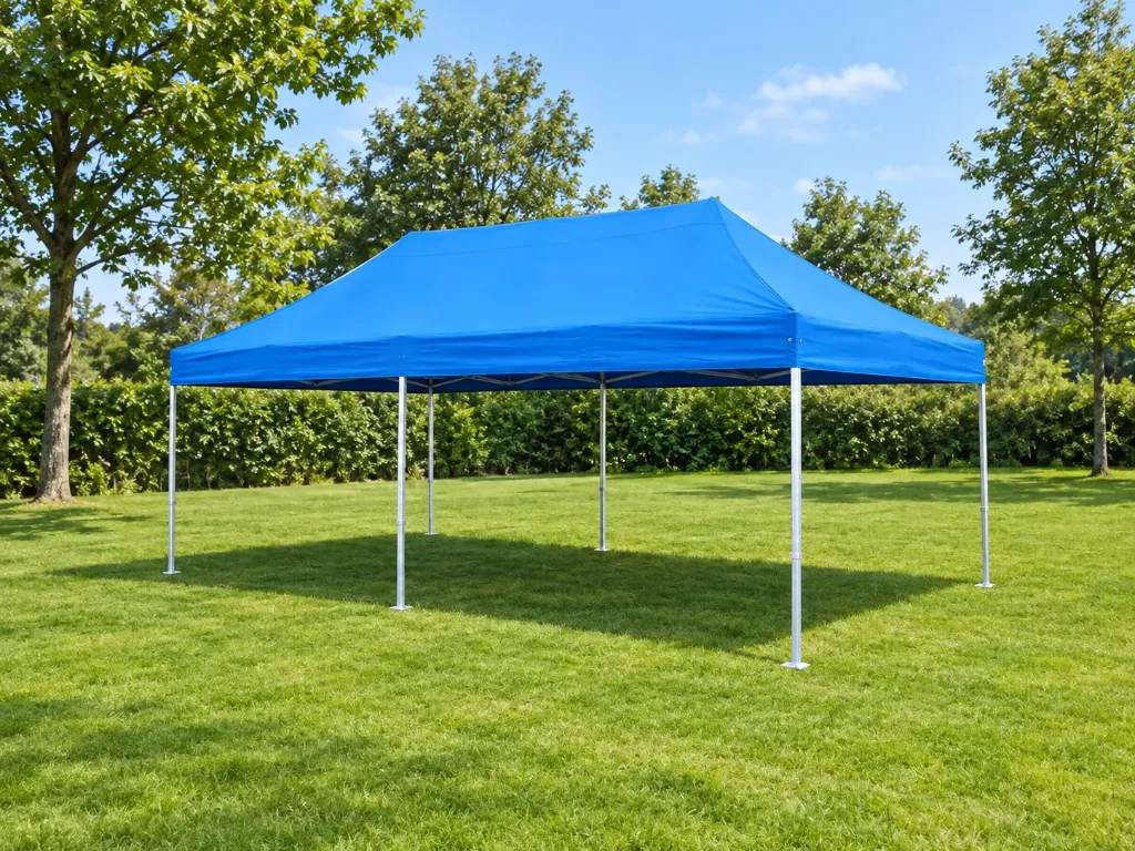 Tente pliante 4 x 8 m Solid 50 bleu ciel (sans parois latérales)