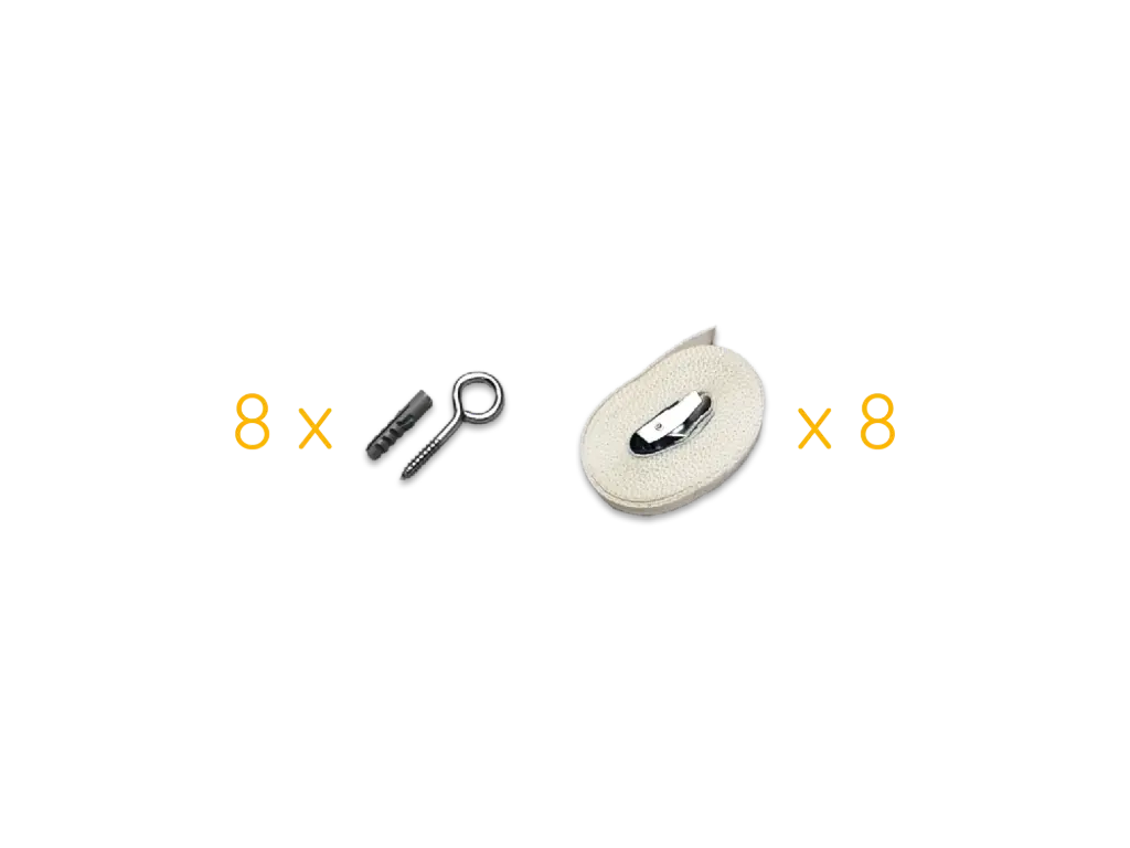 Kit de fixation tente de stockage  (4 x 8 m, 2 m, Dur, Sans cliquet)