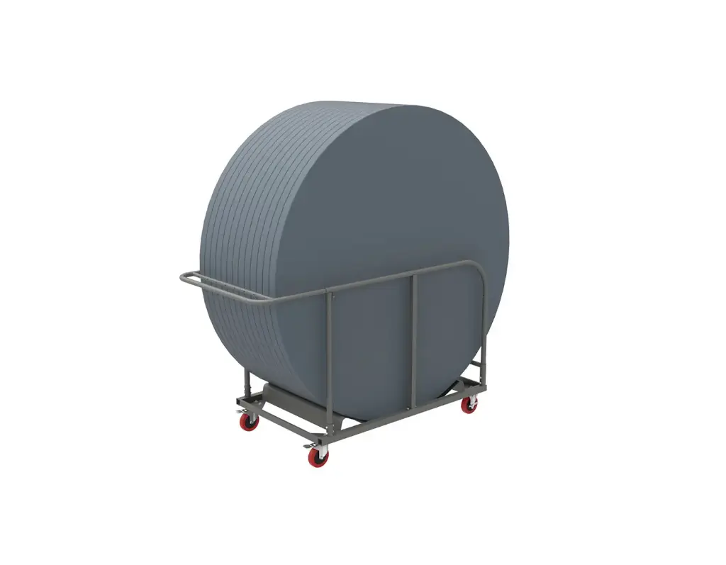 Chariot pour tables pliantes rondes grises