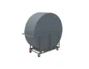 Chariot pour tables pliantes rondes grises