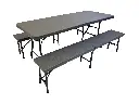 Pack promotionnel - Table 180 cm, 2 bancs pliants