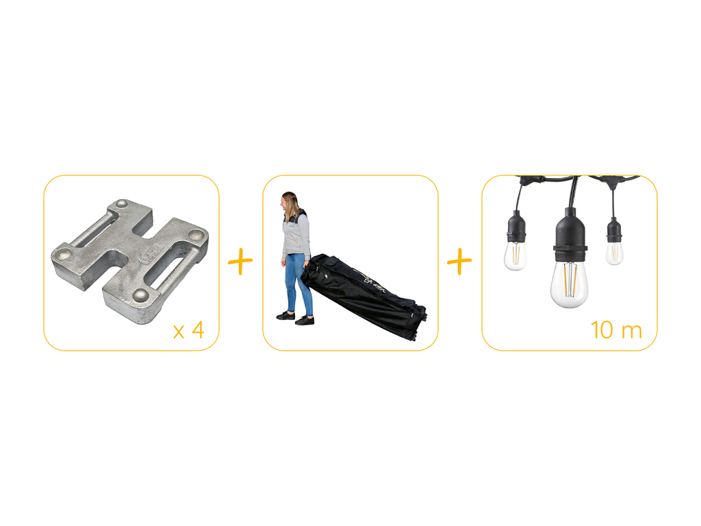 Pack avantage pour tente pliante 3 x 4,5 m Solid 50