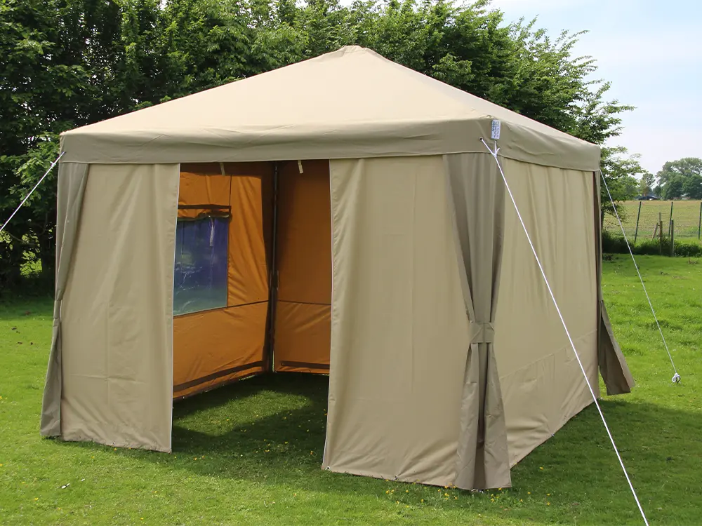 Tonnelle 3 x 3 m polyester taupe/beige