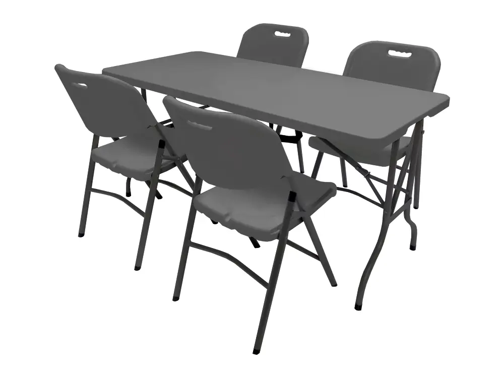 Pack promotionnel - Table 150 cm, 4 chaises pliantes pro