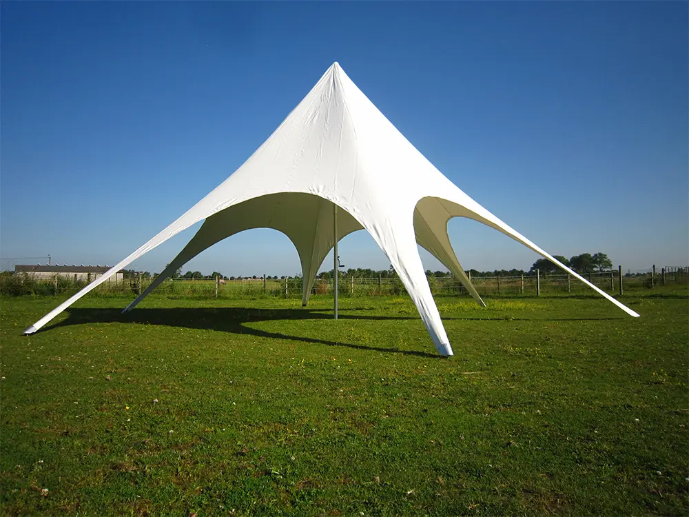 Tente étoile 12 m pvc - blanc
