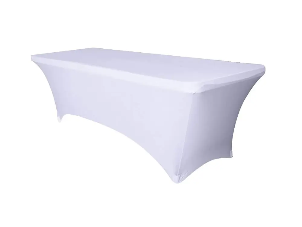 Housse stretch pour table pliante 180 cm - blanc
