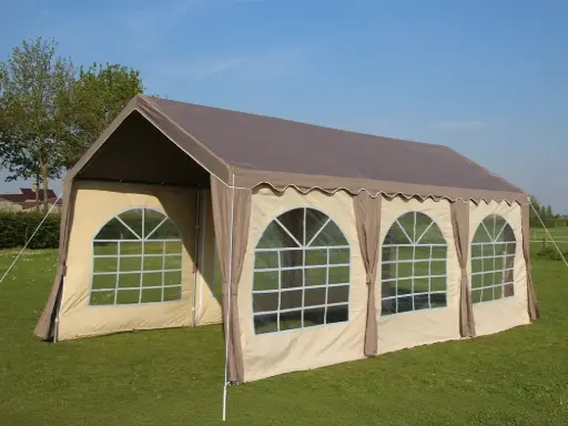 Seconde main: tente de réception 4 x 8 m polyester taupe/beige