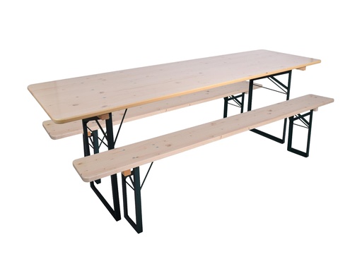 Ensemble table de brasserie 220 x 70 cm - premium