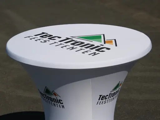 Housse stretch imprimée pour table haute