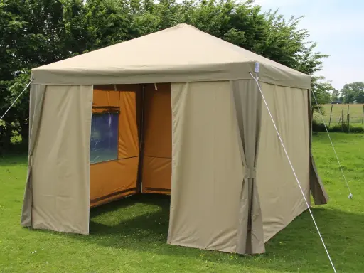 Tonnelle 3 x 3 m polyester taupe/beige