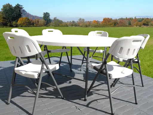 Table ronde pliante 150 cm - plastique