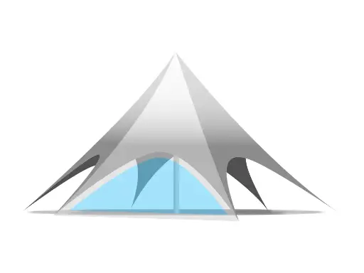 Pièce tente étoile 14 m : paroi pvc - transparente
