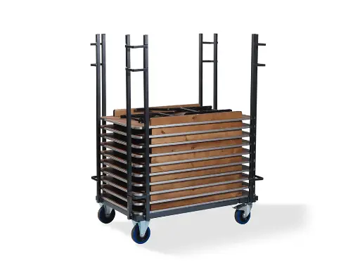 Chariot de transport pour tables pliantes en bois