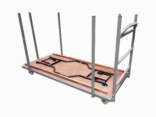 Chariot de transport pour tables pliantes en bois 183 cm