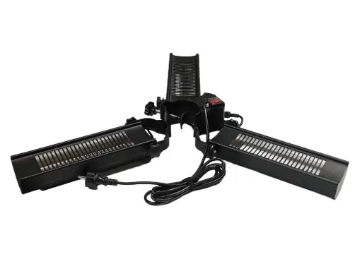 Chauffage infrarouge pliable à 3 têtes pour tente pliante