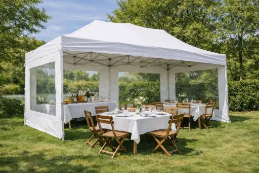 Fin de série: tente pliante 3 x 6 m Solid 50 pvc blanc